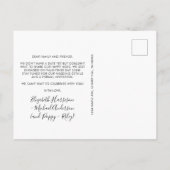 Carte Postale Faire-part Engagement de photo d'animaux de compagnie moderne (Dos)