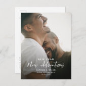 Carte Postale Faire-part Engagement moderne pour le Nouvel An | Scénario d' (Devant / Derrière)