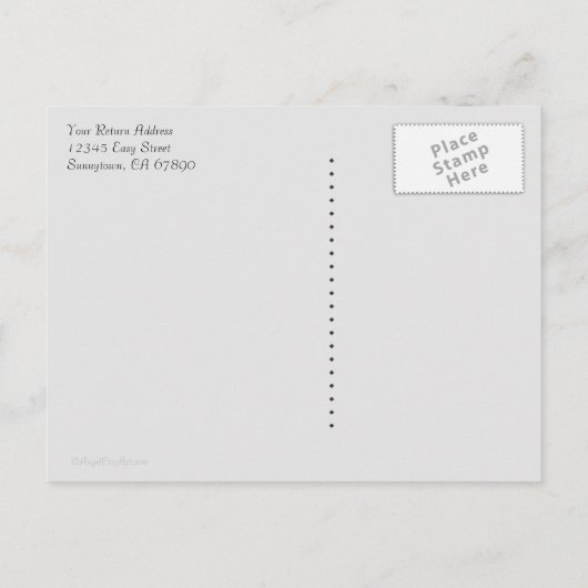 Carte Postale Faire-part Enregistrer Elegant la date Golden Damask Pattern  (Dos)