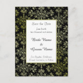 Carte Postale Faire-part Enregistrer Elegant la date Golden Damask Pattern  (Devant)