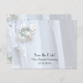 Carte Postale Faire-part Enregistrer la cérémonie de renouvellement Date Vo (Devant / Derrière)