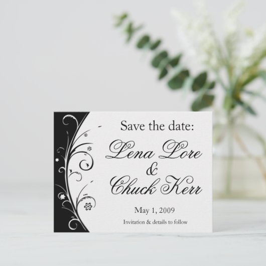 Carte Postale Faire-part Enregistrer la date (Debout devant)