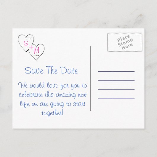 Carte Postale Faire-part Enregistrer la date (Dos)