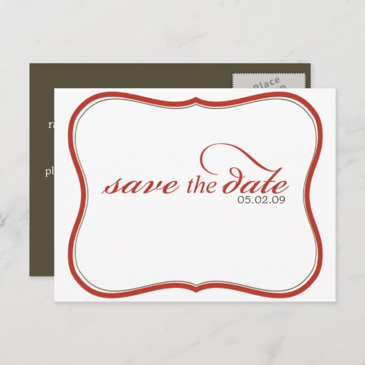 Carte Postale Faire-part Enregistrer la date (Devant / Derrière)