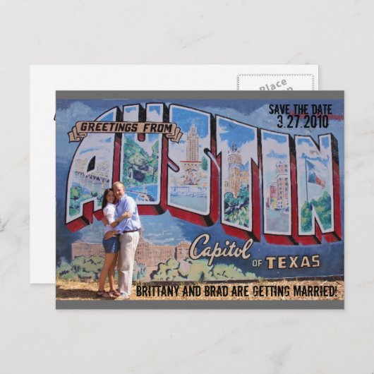 Carte Postale Faire-part Enregistrer la date (Devant / Derrière)