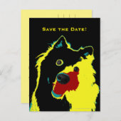 Carte Postale Faire-part Enregistrer la date 40e anniversaire Joyeux chien (Devant / Derrière)