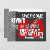 Carte Postale Faire-part Enregistrer la date 50e fête d'anniversaire Ver 00 (Devant / Derrière)