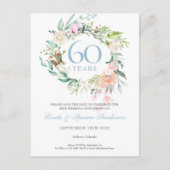Carte Postale Faire-part Enregistrer la date 60e anniversaire de diamant Fl (Devant)