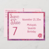 Carte Postale Faire-part Enregistrer la date 7ème anniversaire pour une fil (Devant / Derrière)