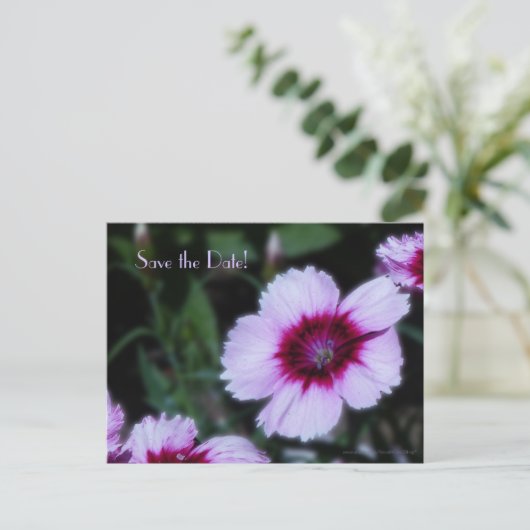 Carte Postale Faire-part Enregistrer la date 80e fête d'anniversaire Fleurs (Debout devant)