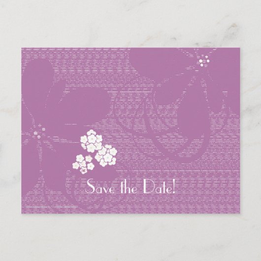 Carte Postale Faire-part Enregistrer la date 80e fête d'anniversaire Purple (Devant)