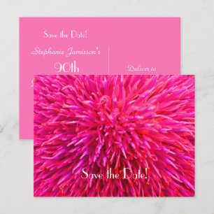 Carte Postale Faire-part Enregistrer la date 90e fête d'anniversaire, rose