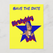 Carte Postale Faire-part Enregistrer La Date Anniversaire Garçon Dinosaur F (Devant)