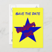 Carte Postale Faire-part Enregistrer La Date Anniversaire Garçon Funny Cart (Devant / Derrière)