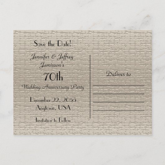 Carte Postale Faire-part Enregistrer la date Anniversaire Partie Photo Invi (Dos)