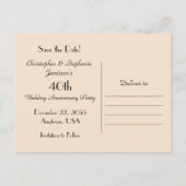 Carte Postale Faire-part Enregistrer la date Annonce du 40e anniversaire de (Dos)