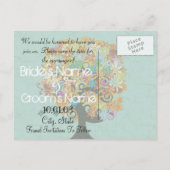 Carte Postale Faire-part Enregistrer la date - Arbre des fleurs (Dos)