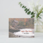 Carte Postale Faire-part Enregistrer La Date Automne Dans Le Mariage campag (Debout devant)
