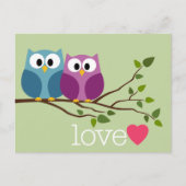 Carte Postale Faire-part Enregistrer la date avec un couple de choux mignon (Devant)