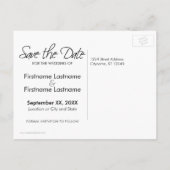 Carte Postale Faire-part Enregistrer la date avec un couple de choux mignon (Dos)