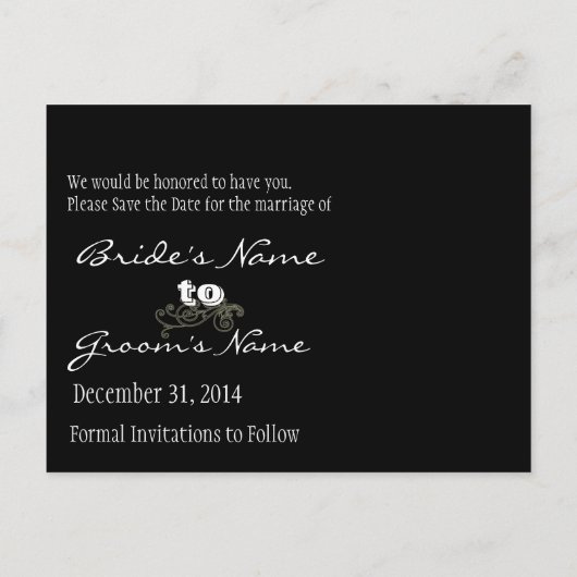 Carte Postale Faire-part Enregistrer la date avec vos photos (Dos)