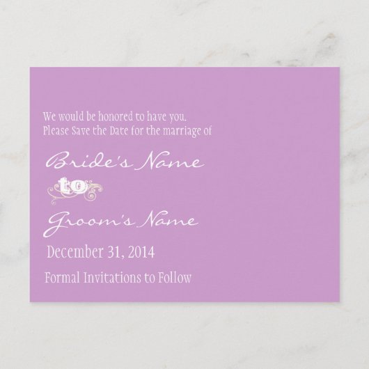 Carte Postale Faire-part Enregistrer la date avec vos photos (Dos)