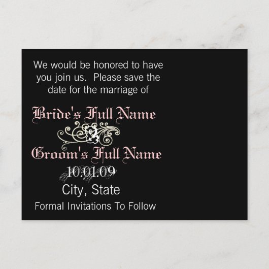 Carte Postale Faire-part Enregistrer la date avec votre photo (Dos)