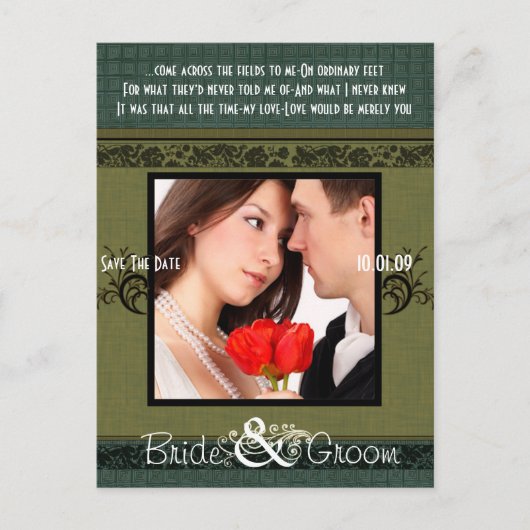 Carte Postale Faire-part Enregistrer la date avec votre photo (Devant)