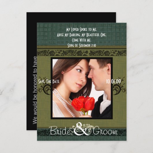 Carte Postale Faire-part Enregistrer la date avec votre photo (Devant / Derrière)