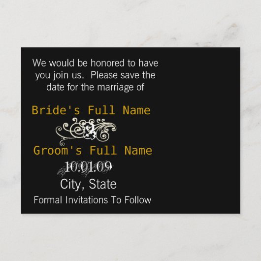 Carte Postale Faire-part Enregistrer la date avec votre photo (Dos)