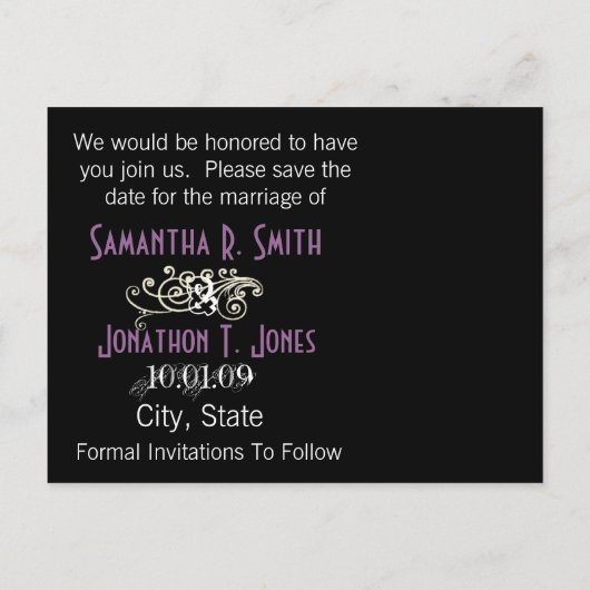 Carte Postale Faire-part Enregistrer la date avec votre photo (Dos)