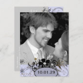 Carte Postale Faire-part Enregistrer la date avec votre photo - Lavande (Devant / Derrière)