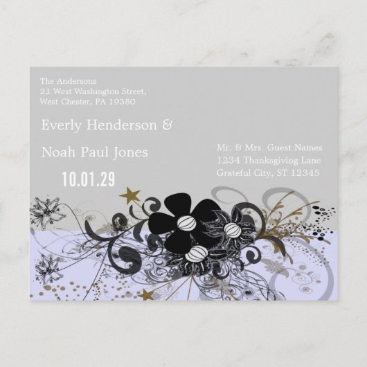 Carte Postale Faire-part Enregistrer la date avec votre photo - Lavande (Dos)