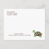 Carte Postale Faire-part ENREGISTRER LA DATE Baby shower Mod Dot Turtle (Dos)