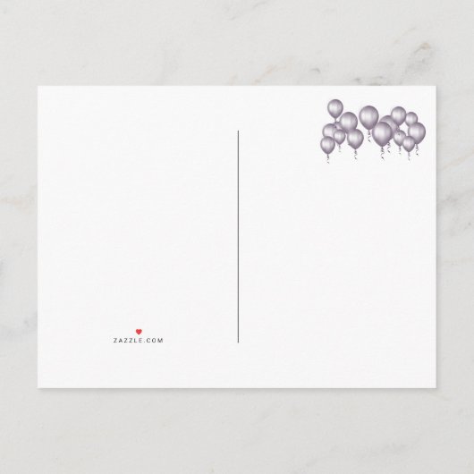 Carte Postale Faire-part Enregistrer la date Ballons rouges Éclairer toutes (Dos)