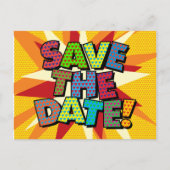 Carte Postale Faire-part ENREGISTRER LA DATE Bande dessinée moderne amusant (Devant)