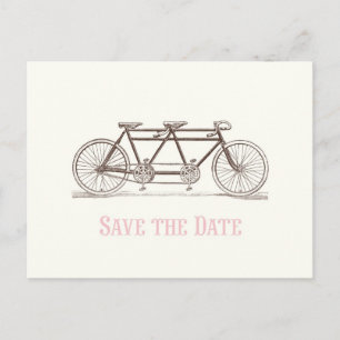 Carte Postale Faire-part Enregistrer la date Bicycle construit pour deux