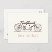 Carte Postale Faire-part Enregistrer la date Bicycle construit pour deux (Devant / Derrière)
