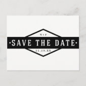 Carte Postale Faire-part ENREGISTRER LA DATE Black & White Modern Rustic (Devant)