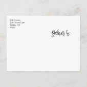 Carte Postale Faire-part Enregistrer la date Bourgogne Marsala Script moder (Dos)