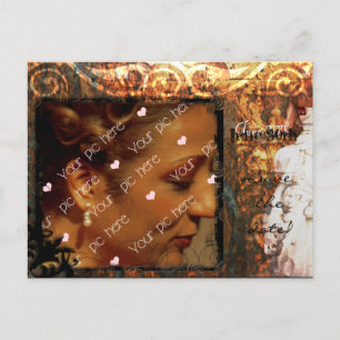 Carte Postale Faire-part Enregistrer la date Bronze Antique II