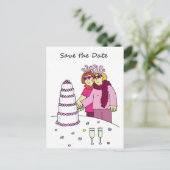 Carte Postale Faire-part Enregistrer la date Cartoon Female Couple (Debout devant)