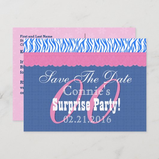 Carte Postale Faire-part Enregistrer la date Chaque année Surprise Annivers (Devant / Derrière)