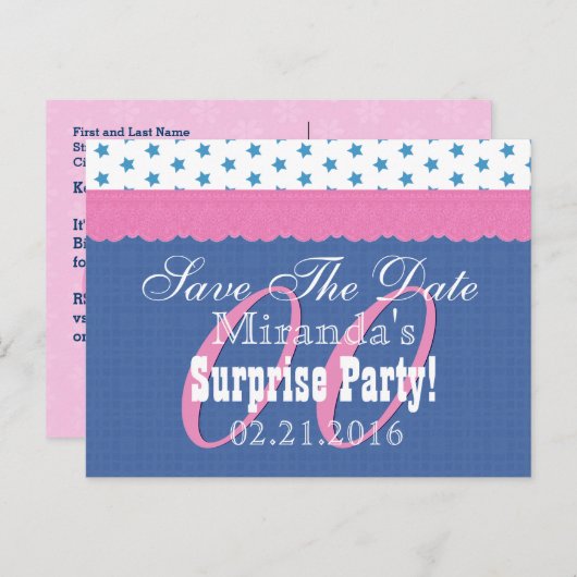 Carte Postale Faire-part Enregistrer la date Chaque année Surprise Annivers (Devant / Derrière)