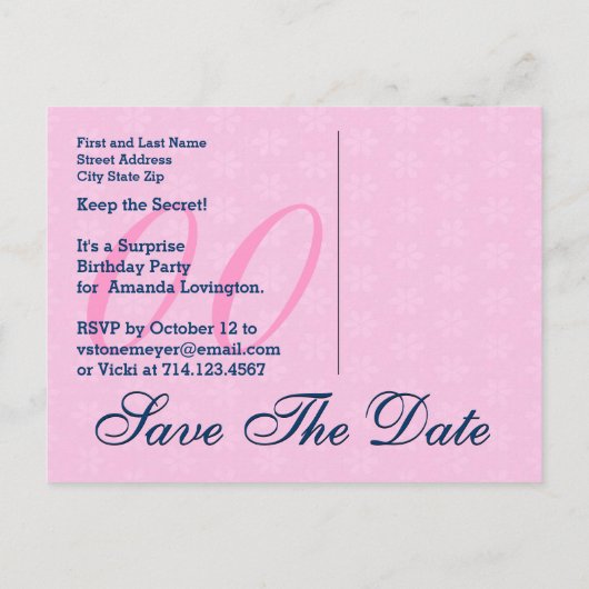 Carte Postale Faire-part Enregistrer la date Chaque année Surprise Annivers (Dos)