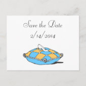 Carte Postale Faire-part Enregistrer la date Cinderella Slipper Turquoise C (Devant)