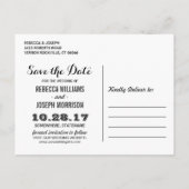 Carte Postale Faire-part Enregistrer la date Classy rose flamor Parties sci (Dos)