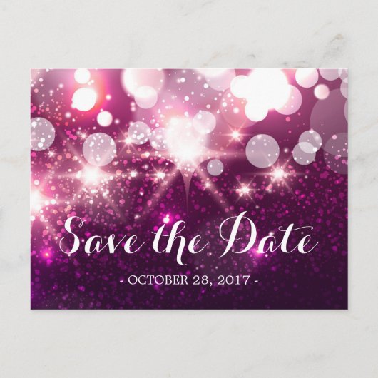 Carte Postale Faire-part Enregistrer la date Classy rose flamor Parties sci (Devant)
