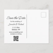 Carte Postale Faire-part enregistrer la date code qr calligraphie couple ph (Dos)