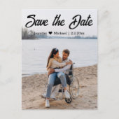 Carte Postale Faire-part enregistrer la date code qr calligraphie couple ph (Devant)